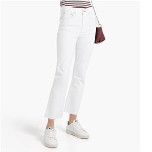 Rag & Bone White Nina High Rise Ankle Flare Jean